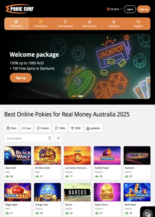 Gaming PokieSurf Casino